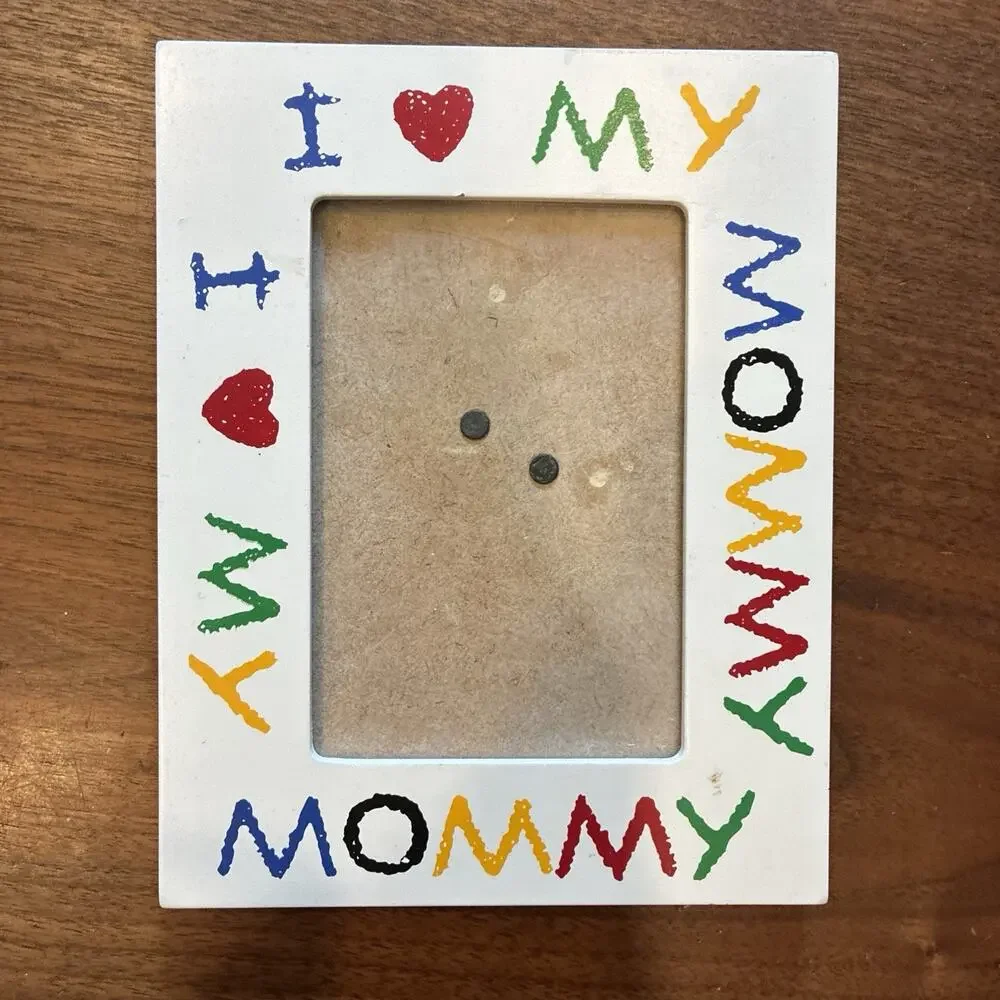 Vintage 90’s I Love My Mommy Ceramic Picture Frame 5x7 Retro Decor Crayon Style